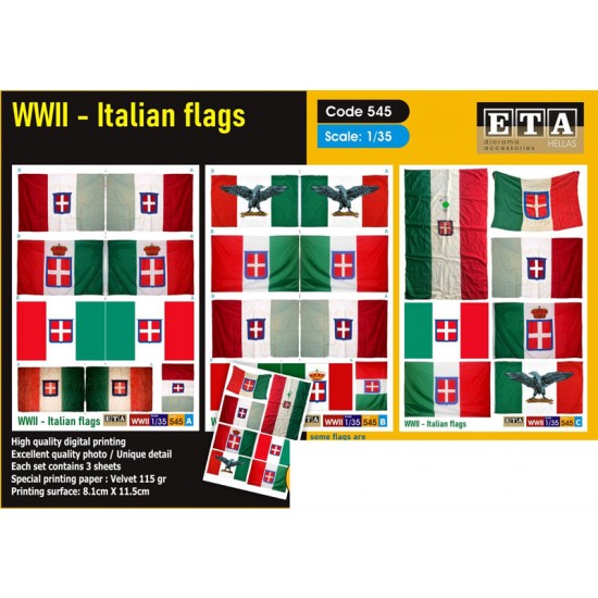 1/35 WWII Italian Flags 1/35 WWII Italian Flags