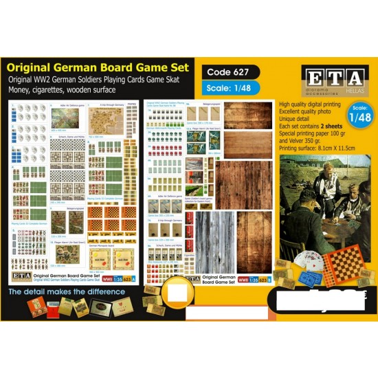 1/48 WWII Original German Board Game Set (2 sheets)