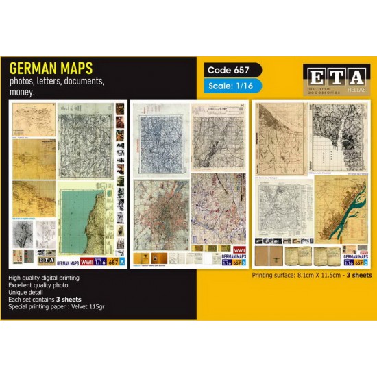 1/16 WWII German Maps Photos, Letters, Documents, Money (3 sheets) 1/16 WWII German Maps Photos, Letters, Documents, Money (3 sheets)