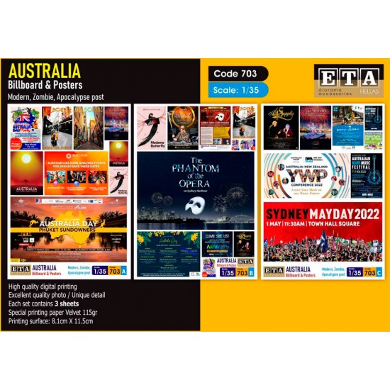 1/35 Modern Australian Billboards & Posters (3 sheets) 1/35 Modern Australian Billboards & Posters (3 sheets)
