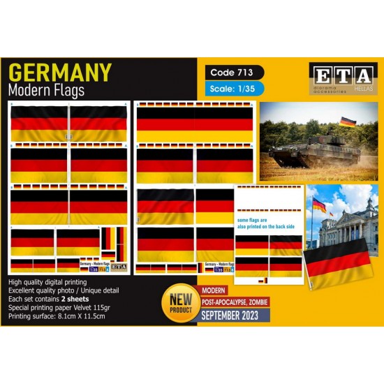 1/35 Modern German Flags (2 sheets) 1/35 Modern German Flags (2 sheets)