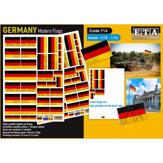 1/72 - 1/76 Modern German Flags (2 sheets) 1/72 - 1/76 Modern German Flags (2 sheets)