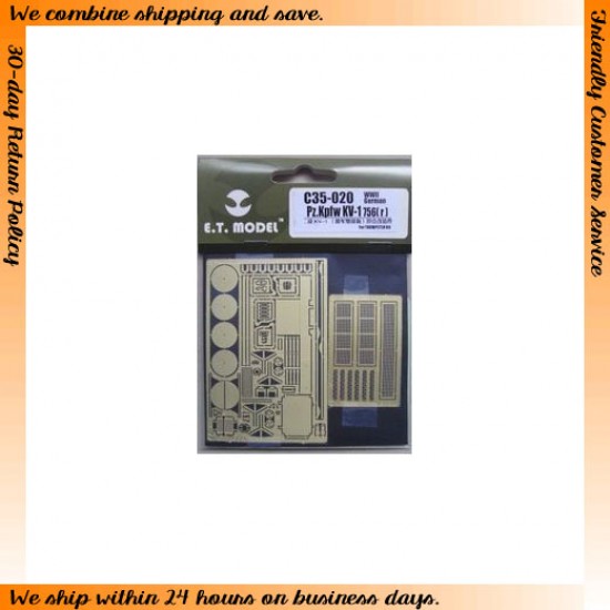 Upgrade PE set for 1/35 WWII German PzKpfw KV-1 756(r) for Trumpeter Kit Upgrade PE set for 1/35 WWII German PzKpfw KV-1 756(r) for Trumpeter Kit