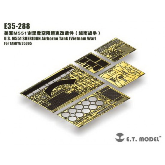 1/35 Vietnam War US M551 Sheridan Airborne Tank Detail Set for Tamiya kit #35365 1/35 Vietnam War US M551 Sheridan Airborne Tank Detail Set for Tamiya kit #35365
