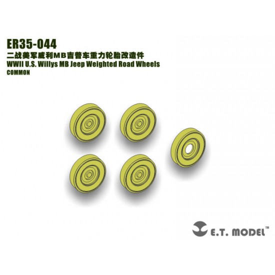 1/35 WWII US Willys MB Jeep Weighted Road Wheels (5pcs) 1/35 WWII US Willys MB Jeep Weighted Road Wheels (5pcs)