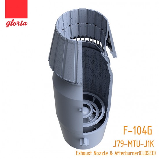 1/48 F-104G J79-MTU-J1K Exhaust Nozzle & Afterburner (CLOSED) for Hasegawa Kit 1/48 F-104G J79-MTU-J1K Exhaust Nozzle & Afterburner (CLOSED) for Hasegawa Kit