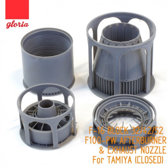 1/48 F-16 BLOCK 32/42/52 F100-PW Afterburner & Exhaust Nozzle (CLOSED) for Tamiya kits 1/48 F-16 BLOCK 32/42/52 F100-PW Afterburner & Exhaust Nozzle (CLOSED) for Tamiya kits