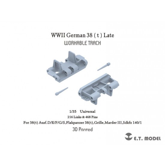 1/35 WWII German 38 (t) Late Workable Track (3D Printed) 1/35 WWII German 38 (t) Late Workable Track (3D Printed)