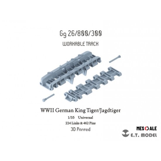 1/35 WWII German King Tiger/Jagdtiger Workable Track (3D Printed) 1/35 WWII German King Tiger/Jagdtiger Workable Track (3D Printed)