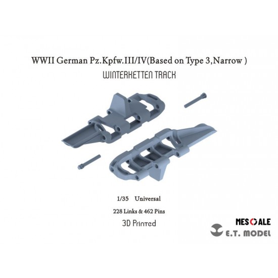 1/35 WWII German Pz.Kpfw.III/IV (Based on Type 3, Narrow) WinterKetten Track (3D Printed) 1/35 WWII German Pz.Kpfw.III/IV (Based on Type 3, Narrow) WinterKetten Track (3D Printed)
