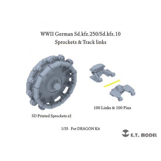 1/35 WWII German Sd.kfz.250/Sd.kfz.10 Sprockets & Track links for Dragon Kit 1/35 WWII German Sd.kfz.250/Sd.kfz.10 Sprockets & Track links for Dragon Kit