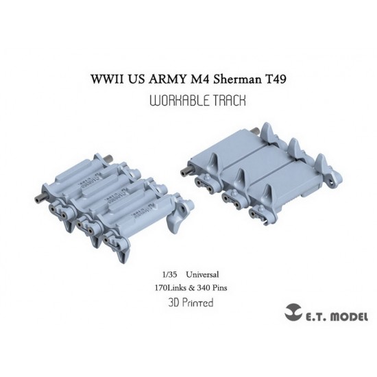 1/35 WWII US Army M4 Sherman T49 Workable Track (3D Printed) 1/35 WWII US Army M4 Sherman T49 Workable Track (3D Printed)