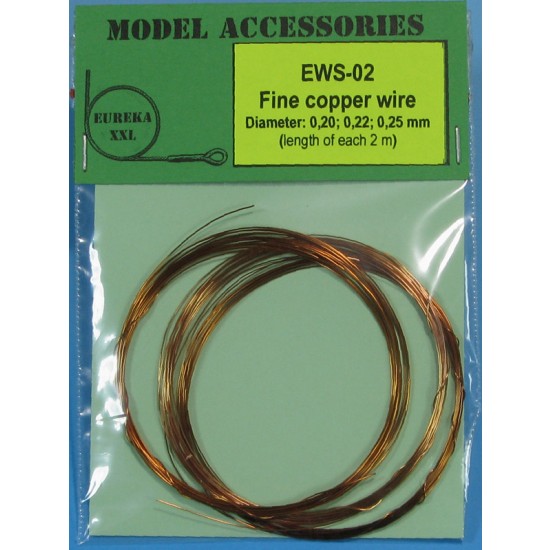 Fine Copper Wires (Dia. 0.20mm/0.22mm/0.25mm, each length: 2m) Fine Copper Wires (Dia. 0.20mm/0.22mm/0.25mm, each length: 2m)