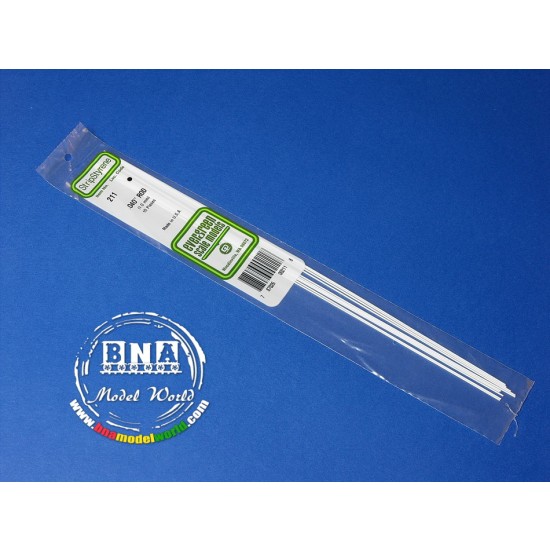 White Styrene Round Rod Diameter: 1.0mm/.04 - 10pcs Length: 35cm (14) White Styrene Round Rod Diameter: 1.0mm/.04 - 10pcs Length: 35cm (14)