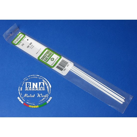 White Styrene Round Rod Diameter: 2.0mm/.08 - 6pcs Length: 35cm (14) White Styrene Round Rod Diameter: 2.0mm/.08 - 6pcs Length: 35cm (14)