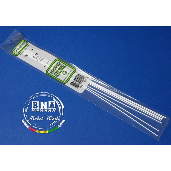White Styrene Round Rod Diameter: 1.6mm/.062 - 8pcs Length: 35cm (14) White Styrene Round Rod Diameter: 1.6mm/.062 - 8pcs Length: 35cm (14)