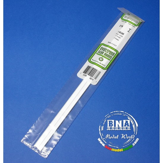 White Styrene I-Beam 7.9mm /.312 2pcs Length: 35cm (14) White Styrene I-Beam 7.9mm /.312 2pcs Length: 35cm (14)