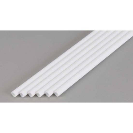 Opaque White Styrene Round Tubing Diameter: 4.8mm/.188 - 6pcs Length: 60cm (24) Opaque White Styrene Round Tubing Diameter: 4.8mm/.188 - 6pcs Length: 60cm (24)
