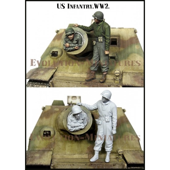 1/35 WWII US Infantry Sturmtiger Tank Crews (2 figures) 1/35 WWII US Infantry Sturmtiger Tank Crews (2 figures)