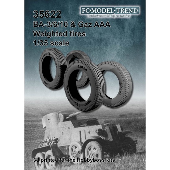 1/35 BA-3/6/10 & GAZ AAA Weighted Tyres for HobbyBoss kits 1/35 BA-3/6/10 & GAZ AAA Weighted Tyres for HobbyBoss kits