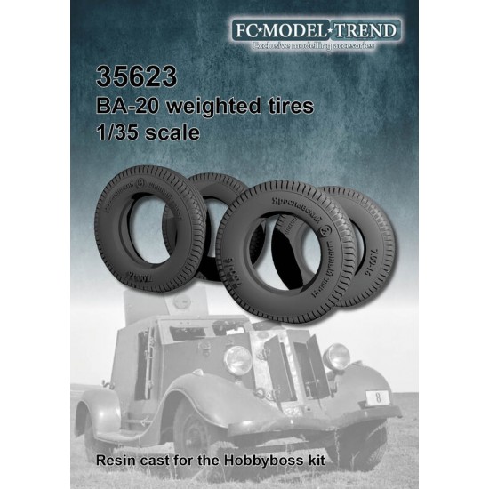 1/35 BA-20 Weighted Tyres for HobbyBoss kits