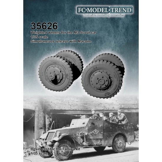 1/35 M3 Scout Car Weighted Wheels for Tamiya kits