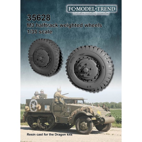 1/35 M2/M3 Halftrack Weighted Wheels for Dragon kits