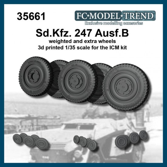 1/35 SdKfz.247 Weighted Wheels for ICM kits 1/35 SdKfz.247 Weighted Wheels for ICM kits