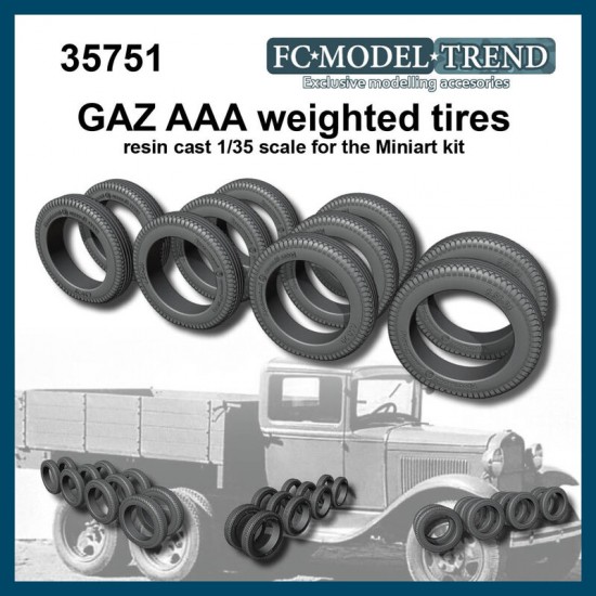 1/35 GAZ AAA Weighted Tyres for MiniArt kits