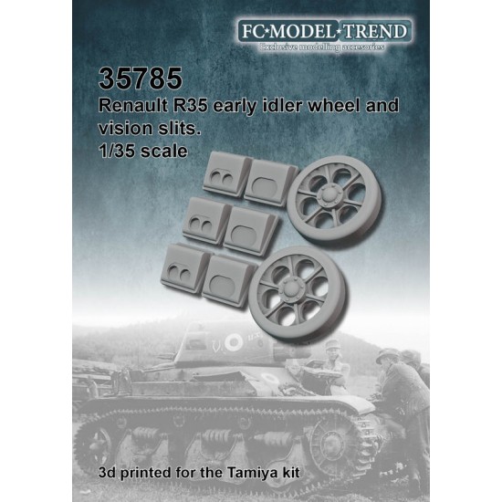 1/35 Renault R-35 Early Idler Wheel and Vision Slits for Tamiya kits 1/35 Renault R-35 Early Idler Wheel and Vision Slits for Tamiya kits