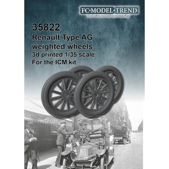 1/35 Renault type AG Weighted Wheels for ICM kits 1/35 Renault type AG Weighted Wheels for ICM kits