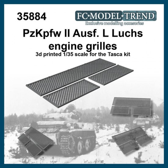 1/35 Panzer II Ausf. L Luchs Engine Cover Mesh Grilles for Tasca kits