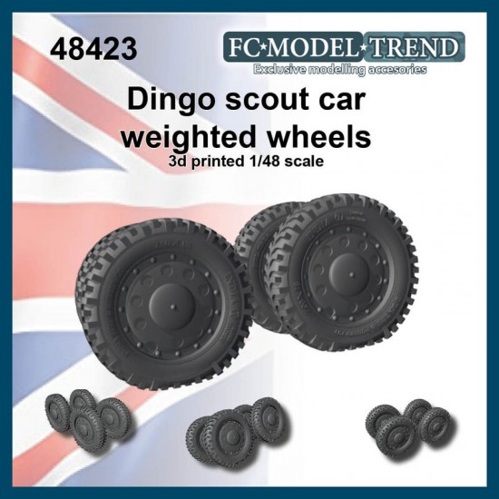 1/48 Dingo Scout Car Weighted Wheels 1/48 Dingo Scout Car Weighted Wheels