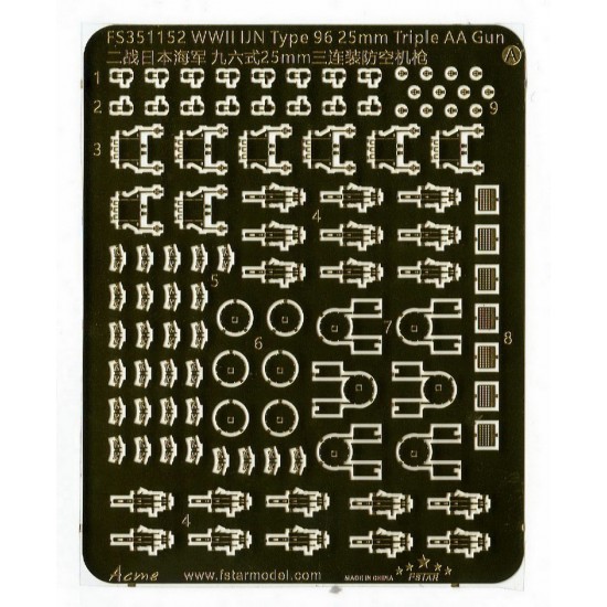 1/350 WWII IJN Type 96 25mm Triple AA Gun (6 set) 1/350 WWII IJN Type 96 25mm Triple AA Gun (6 set)