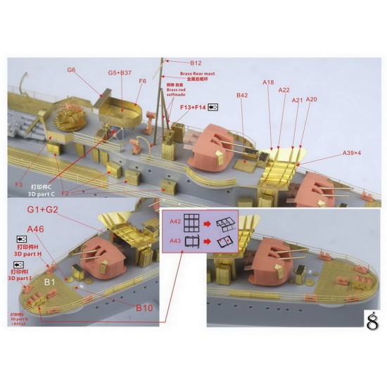 1/350 WWII British RN HMS Eskimo 1939 Complete Upgrade Set for Trumpeter 05331 1/350 WWII British RN HMS Eskimo 1939 Complete Upgrade Set for Trumpeter 05331