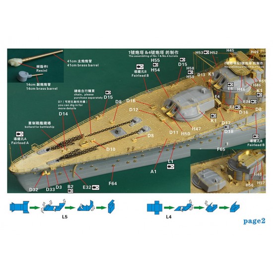 1/700 WWII IJN Battleship Nagato 1944 Upgrade set for Aoshima kits (Standard) 1/700 WWII IJN Battleship Nagato 1944 Upgrade set for Aoshima kits (Standard)