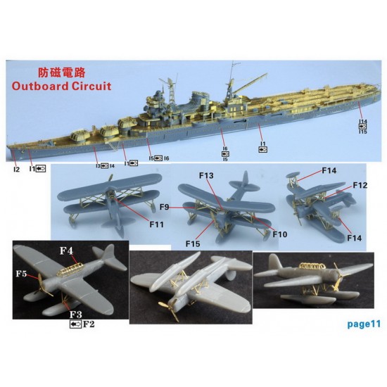 1/700 WWII IJN Aircraft Cruiser Mogami Upgrade set for Tamiya kit #31341 1/700 WWII IJN Aircraft Cruiser Mogami Upgrade set for Tamiya kit #31341