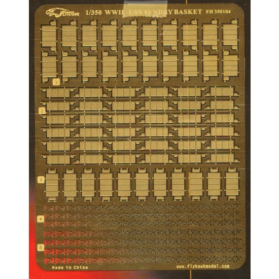 1/350 WWII US Navy (USN) Photo-Etched Sundry Basket set 1/350 WWII US Navy (USN) Photo-Etched Sundry Basket set