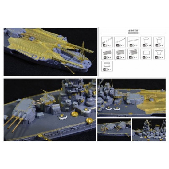 1/700 WWII IJN Battleship Musashi Super Detail Set for Fujimi kit #460024 1/700 WWII IJN Battleship Musashi Super Detail Set for Fujimi kit #460024
