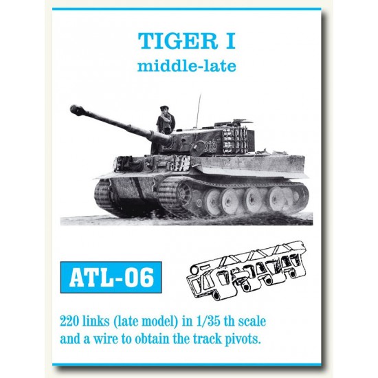 Metal Tracks for 1/35 German Tiger I Middle-Late (220 links) Metal Tracks for 1/35 German Tiger I Middle-Late (220 links)