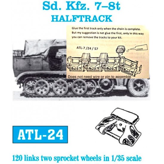 Metal Tracks for 1/35 German SdKfz.7 8t Halftrack (120 links) Metal Tracks for 1/35 German SdKfz.7 8t Halftrack (120 links)