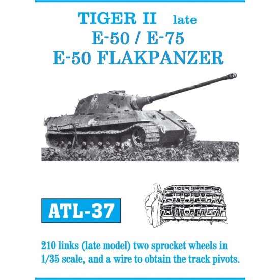 Metal Tracks for 1/35 TIGER II late /E-50/E-75/E-50 FLAKPANZER (210 links) Metal Tracks for 1/35 TIGER II late /E-50/E-75/E-50 FLAKPANZER (210 links)