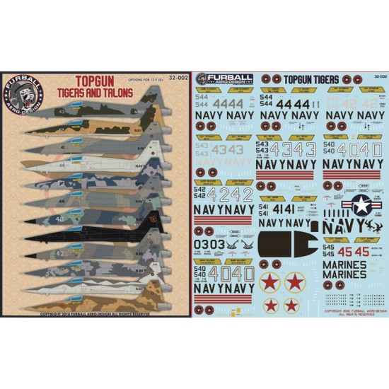 Decals for 1/32 TOPGUN Tigers Northrop F-5E Decals for 1/32 TOPGUN Tigers Northrop F-5E