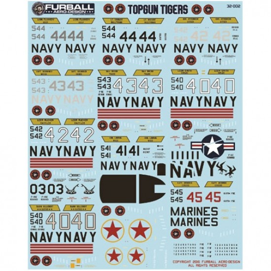 Decals for 1/32 TOPGUN Tigers Northrop F-5E Decals for 1/32 TOPGUN Tigers Northrop F-5E