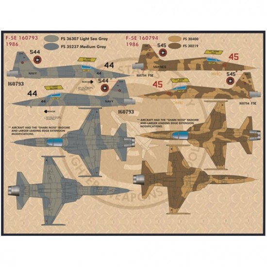 Decals for 1/32 TOPGUN Tigers Northrop F-5E Decals for 1/32 TOPGUN Tigers Northrop F-5E