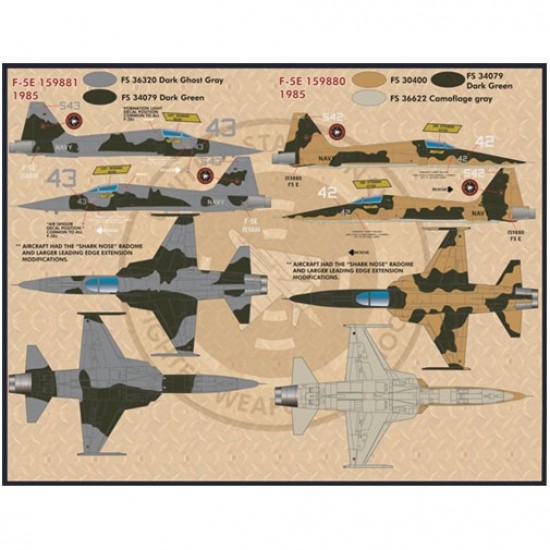 Decals for 1/32 TOPGUN Tigers Northrop F-5E Decals for 1/32 TOPGUN Tigers Northrop F-5E