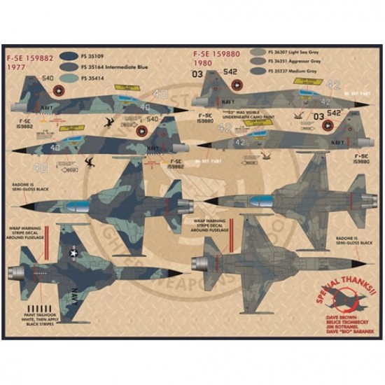 Decals for 1/32 TOPGUN Tigers Northrop F-5E Decals for 1/32 TOPGUN Tigers Northrop F-5E