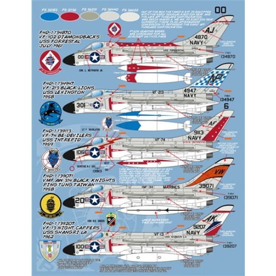 1/48 F4D-1 Skyray Fast Fords National Insignias & Stencil Decals for Tamiya kits 1/48 F4D-1 Skyray Fast Fords National Insignias & Stencil Decals for Tamiya kits