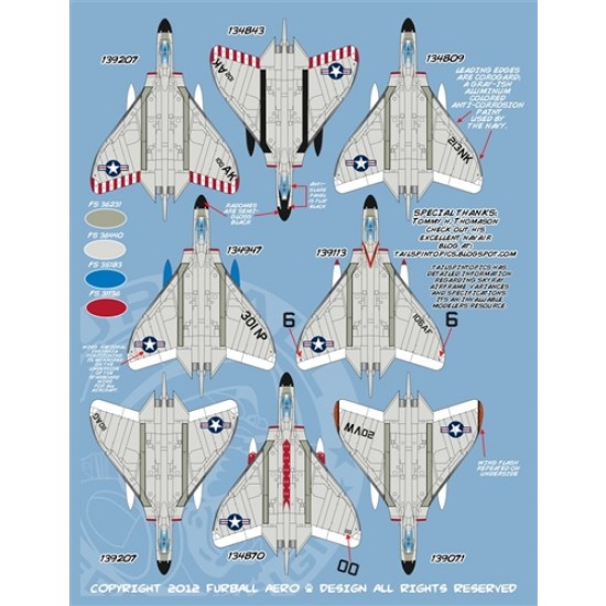 1/48 F4D-1 Skyray Fast Fords National Insignias & Stencil Decals for Tamiya kits 1/48 F4D-1 Skyray Fast Fords National Insignias & Stencil Decals for Tamiya kits
