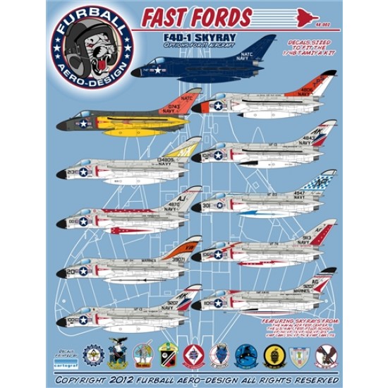 1/48 F4D-1 Skyray Fast Fords National Insignias & Stencil Decals for Tamiya kits 1/48 F4D-1 Skyray Fast Fords National Insignias & Stencil Decals for Tamiya kits